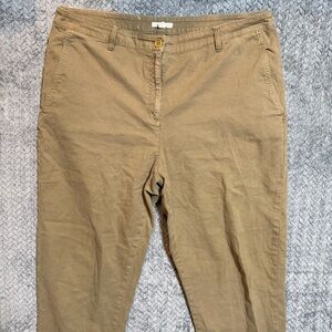 Eileen Fisher Women's Green Ankle Pants Cropped Organic Cotton